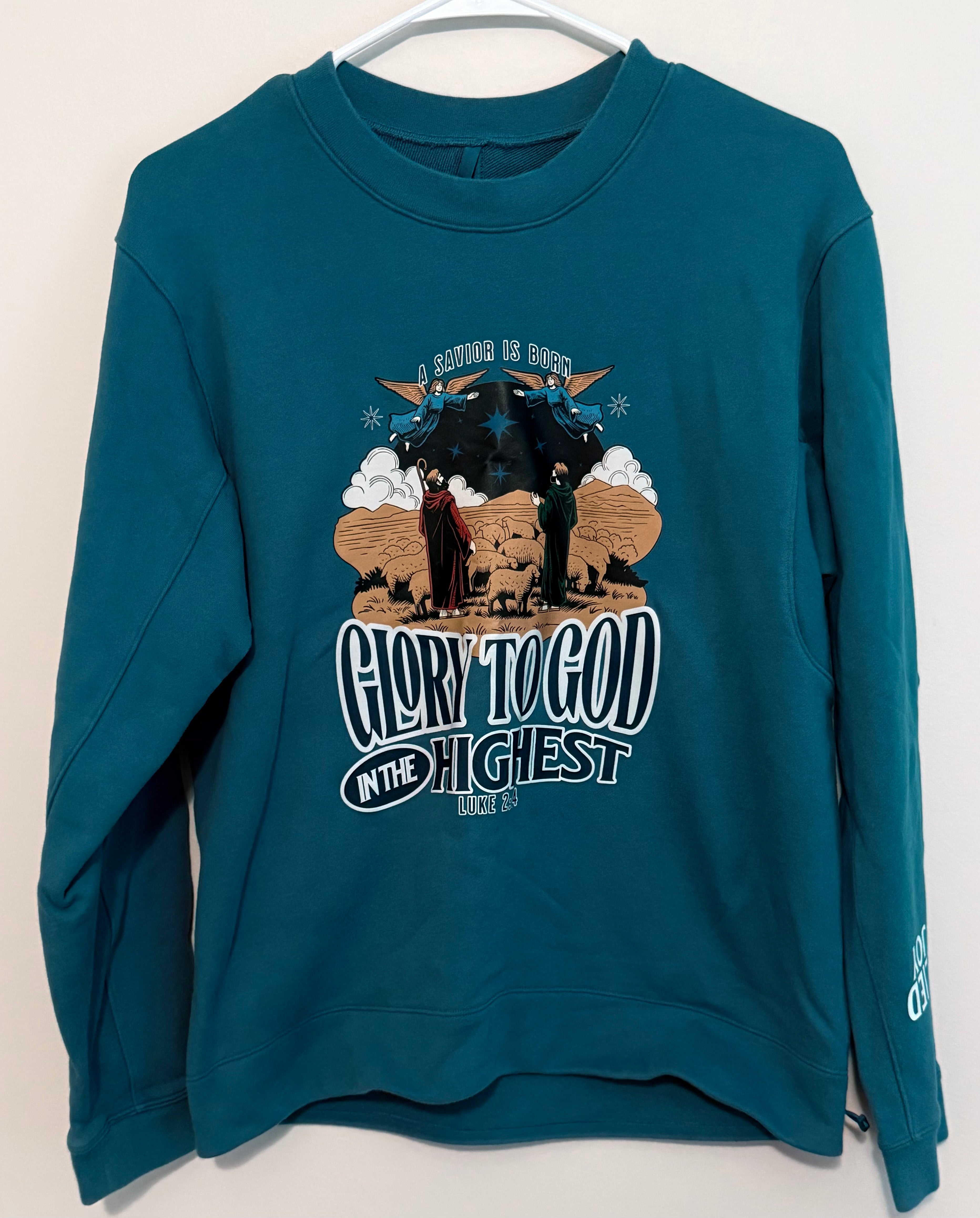 Redeemed Lululemon Blue Glory to God Crew Neck