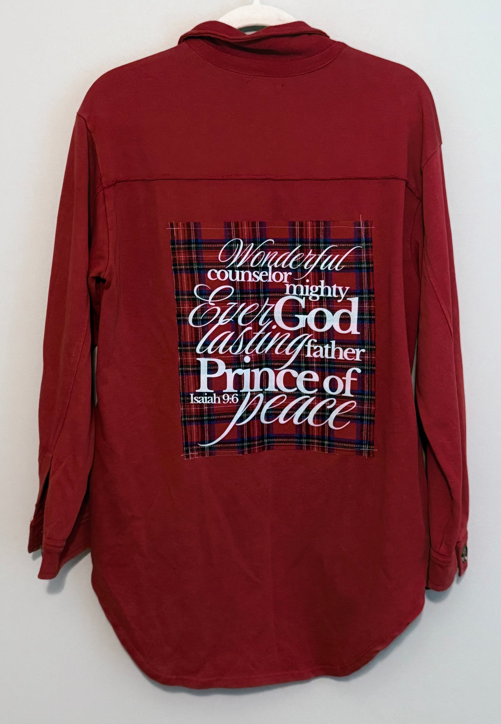 Redeemed Red Isaiah 9:6 Button Up