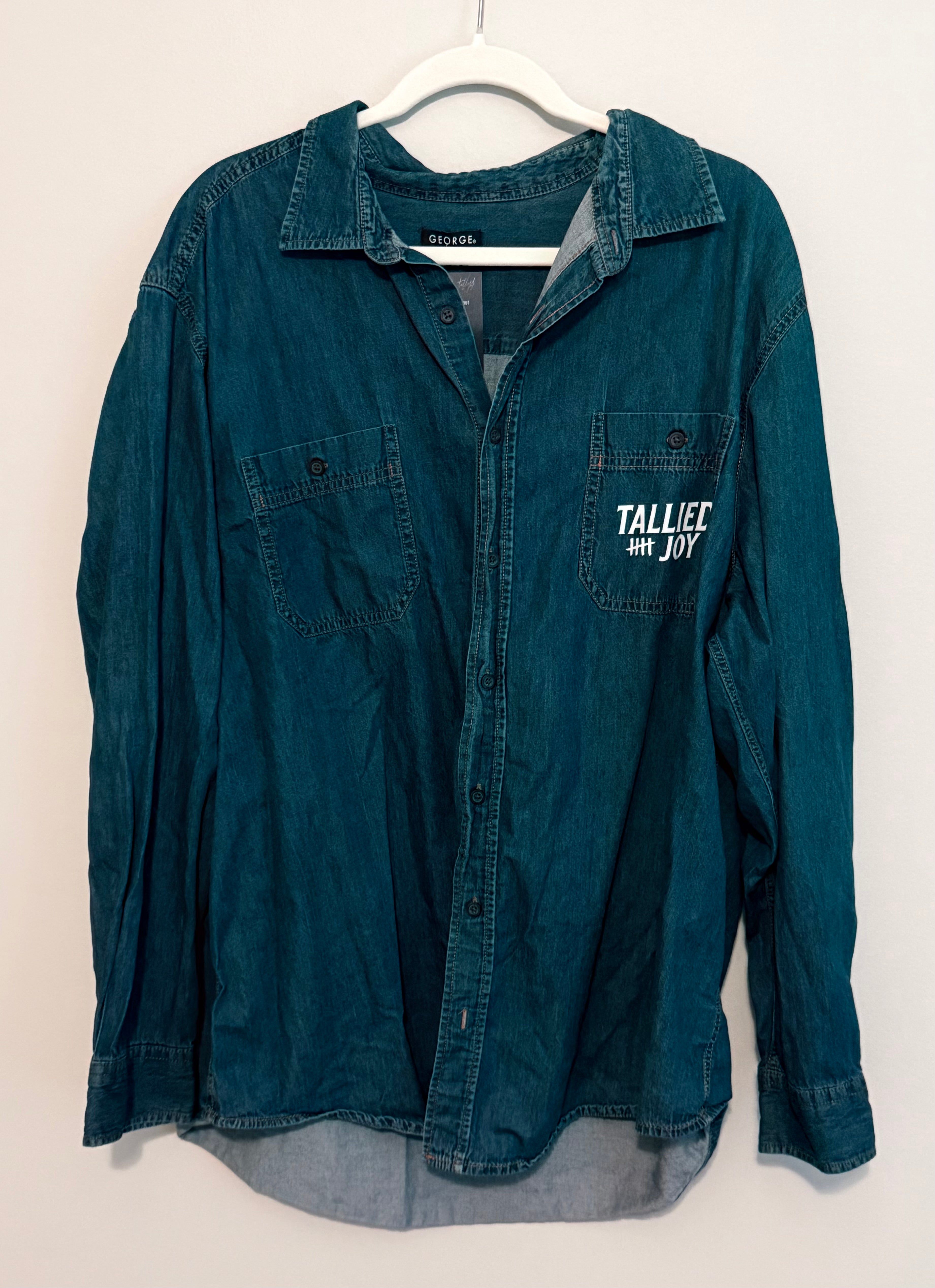 Redeemed Denim Fear is a Liar Button Up