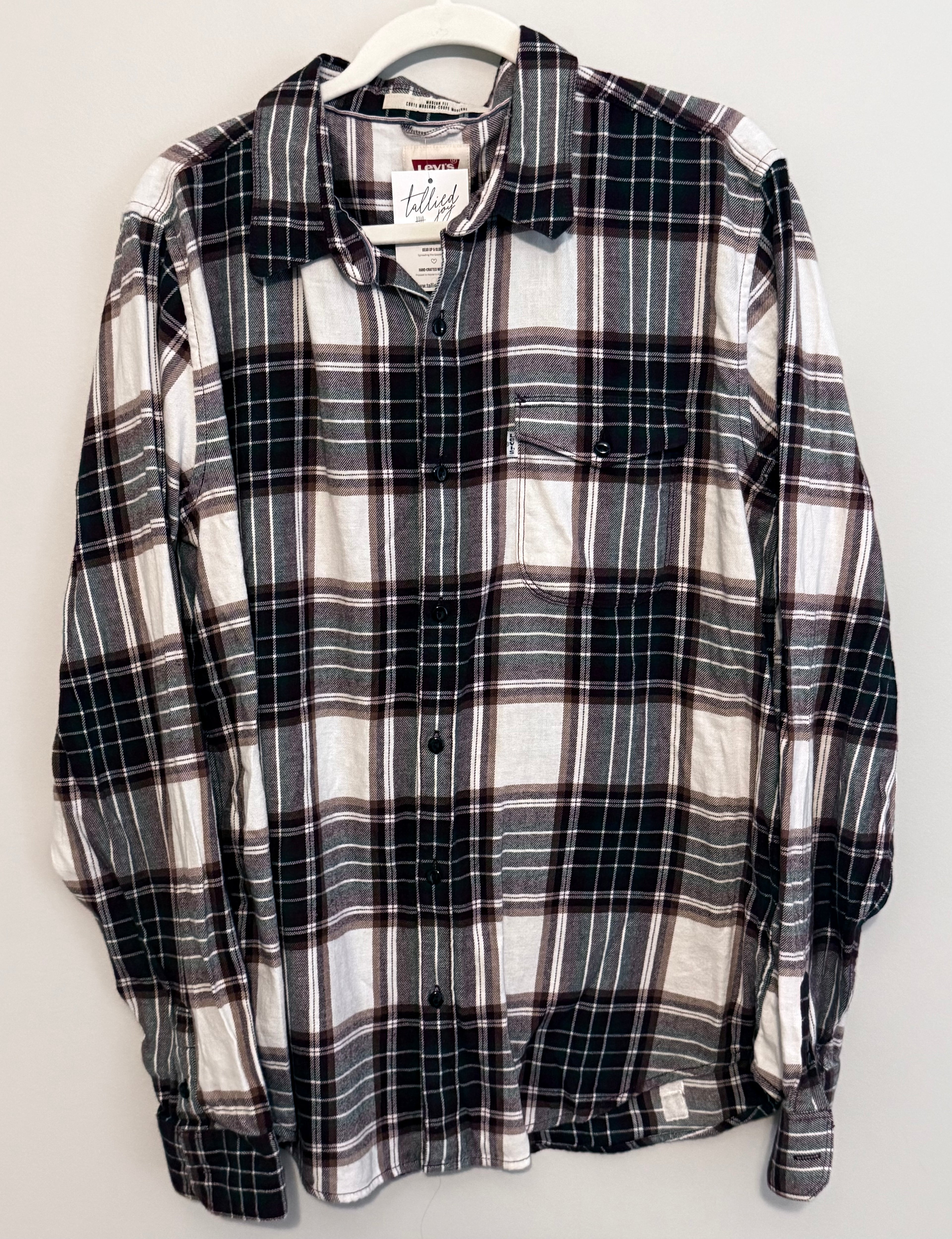 Redeemed Levi's Plaid Jesus is The Reason Button Up