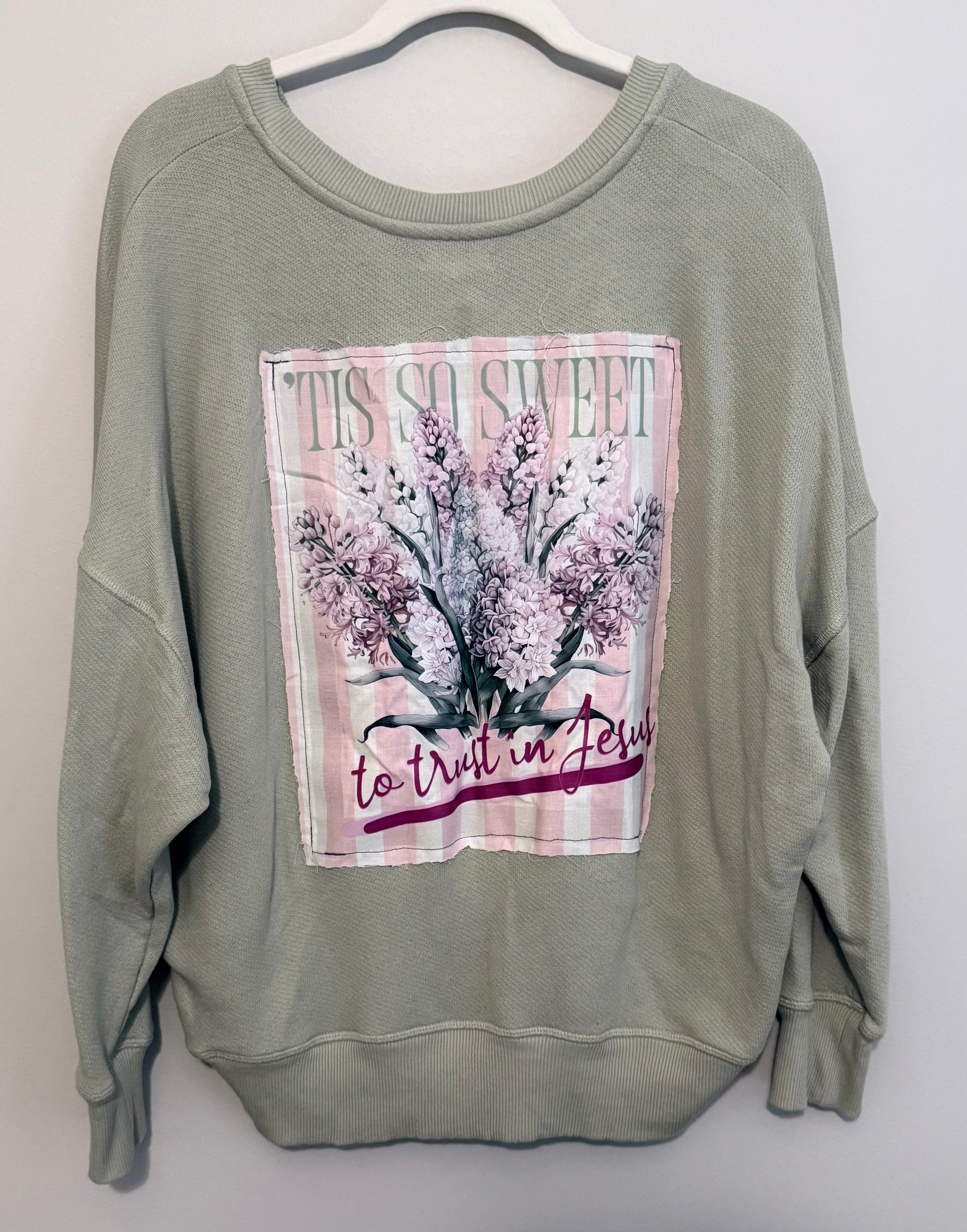 Redeemed Light Green 'Tis So Sweet 1/4 Button Up Crew Neck