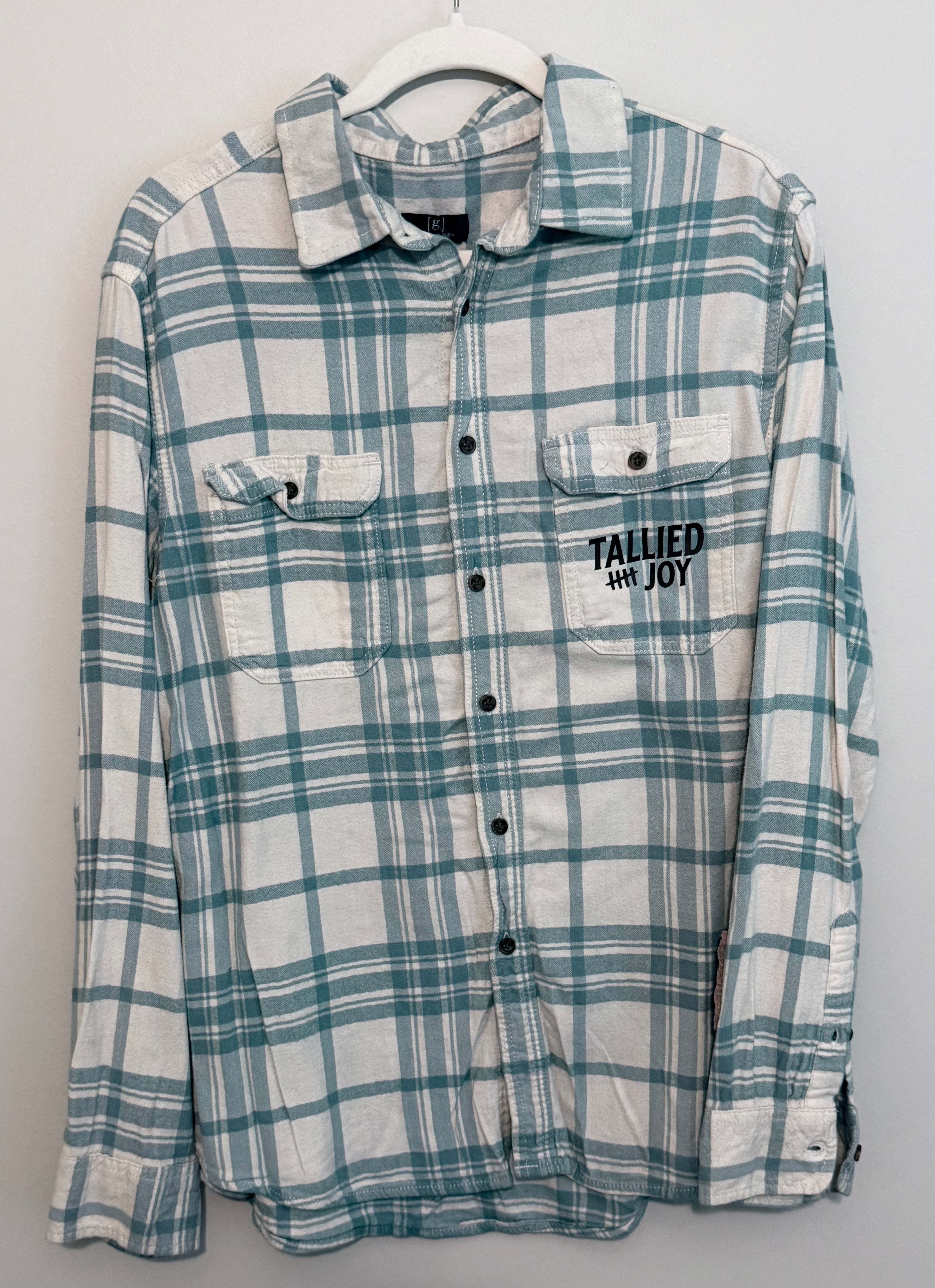 Redeemed Plaid Death Where is Your Sting Button Up